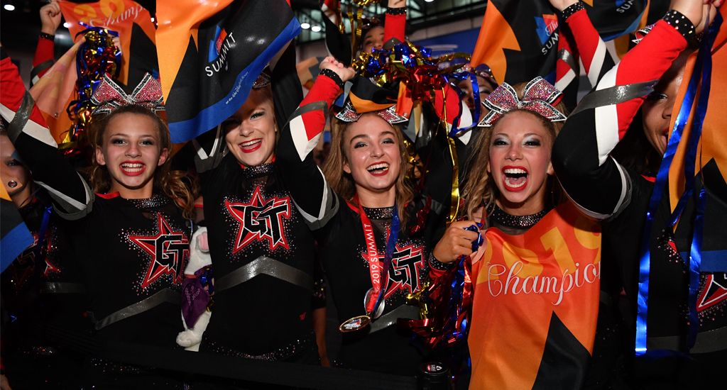A team celebrates their win at a Varsity End of Season Events